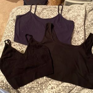 Three cropped tank tops all size M/L